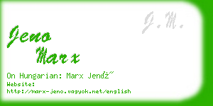 jeno marx business card